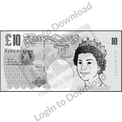 United Kingdom, £10 note B&W