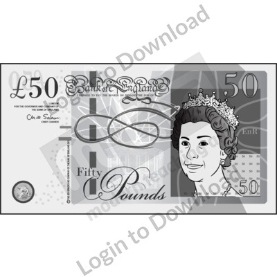 United Kingdom, £50 note B&W