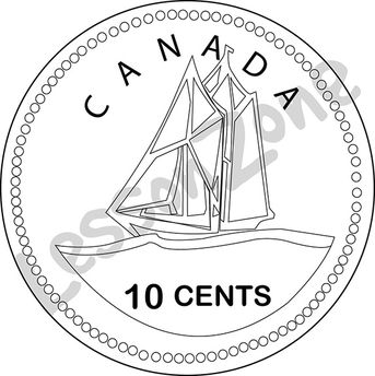 Canada, 10c coin B&W