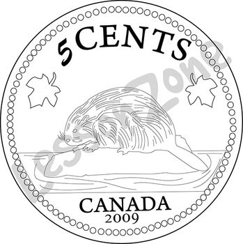 Canada, 5c coin B&W