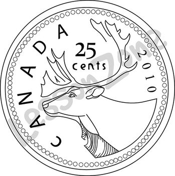 Canada, 25c coin B&W