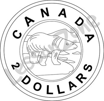 Canada, $2 coin B&W