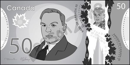 Canada, $50 note B&W