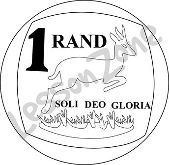 South Africa, 1 rand coin B&W