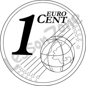 Euro, 1c coin B&W