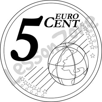 Euro, 5c coin B&W