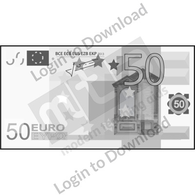 Euro, €50 note B&W
