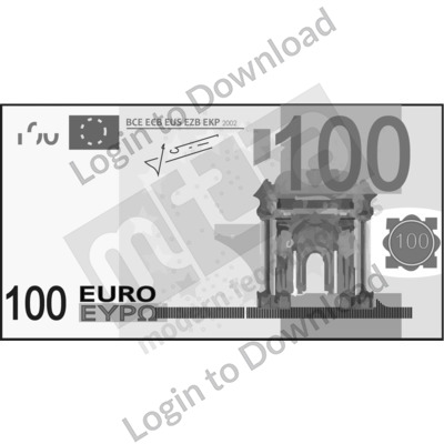 Euro, €100 note B&W