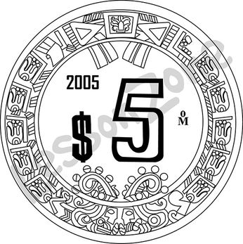 Mexico, $5 coin B&W