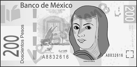 Mexico, $200 note B&W