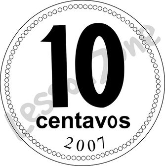 Argentina, 10c coin B&W