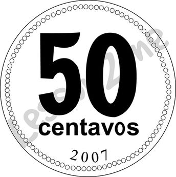 Argentina, 50c coin B&W