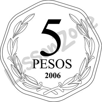 Chile, 5c coin B&W