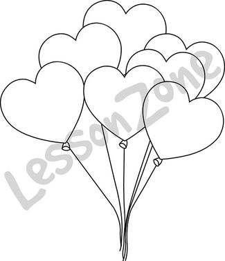 Love heart balloons B&W