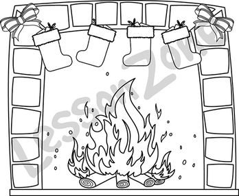 Fireplace and stockings B&W