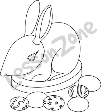 Bilby with Easter eggs B&W