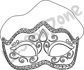 Venetian eye mask female B&W