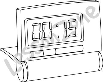 Digital clock face 1/4 hour B&W