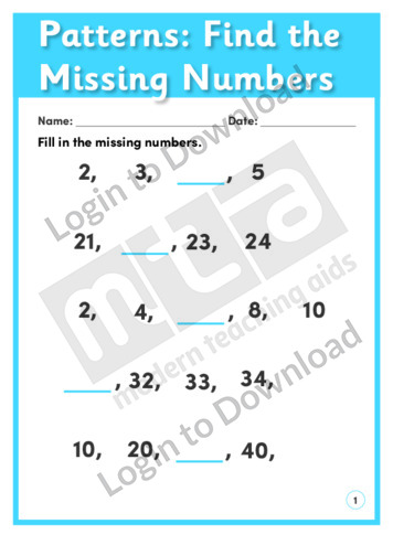 Find the Missing Numbers 1