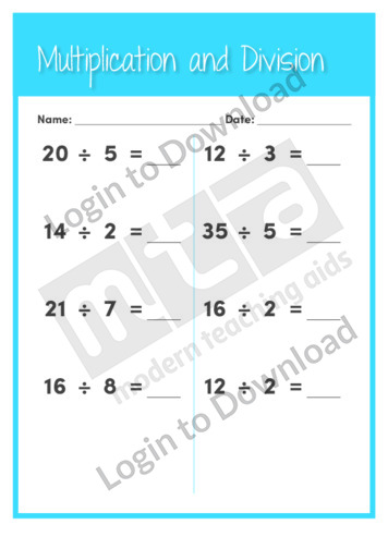 Multiplication and Division 1