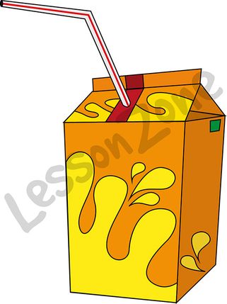 Juice box with straw