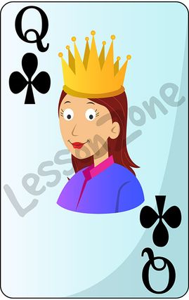 Playing card Queen of Clubs