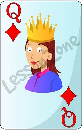 Playing card Queen of Diamonds