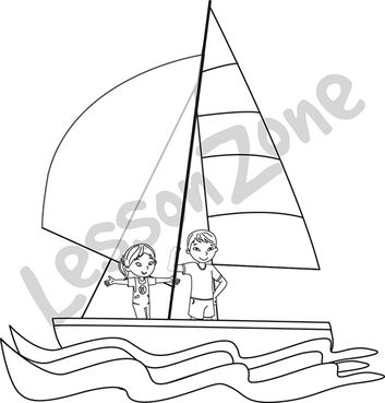 Sailing boat B&W