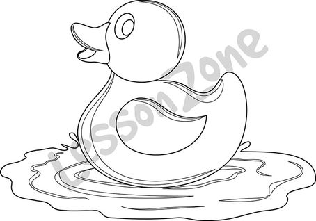 Rubber duck floating B&W