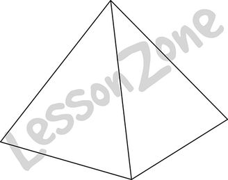 3D shape square-based pyramid B&W