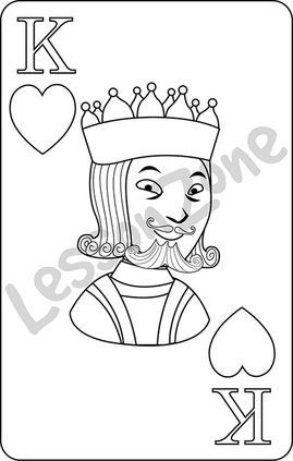 Playing card King of Hearts B&W