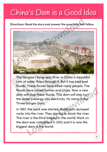 China’s Dam is a Good Idea (Level 4)