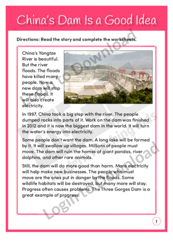China’s Dam Is a Good Idea (Level 5)