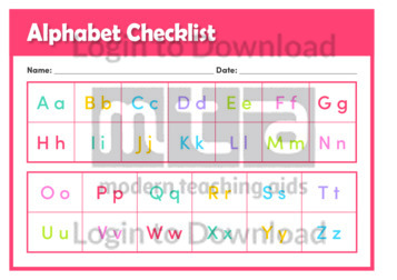 Alphabet Checklist
