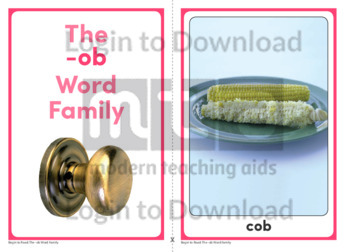 The -ob Word Family