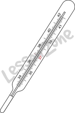 Digital thermometer metric B&W