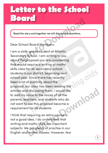 Letter to the School Board