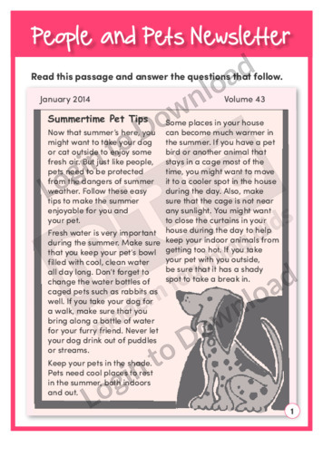 People and Pets Newsletter