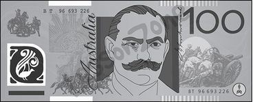 Australia, $100 note B&W
