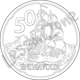 New Zealand, 50c coin B&W