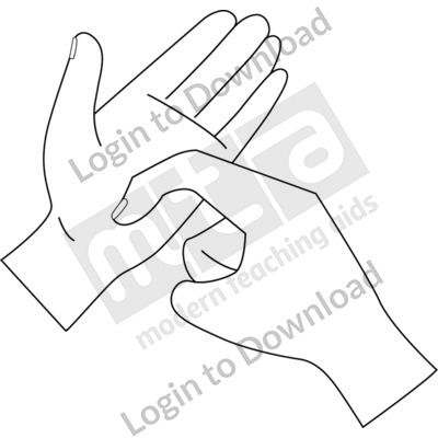 British Sign Language: R B&W