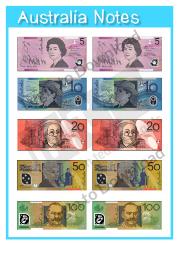 Australian Money Notes Printable