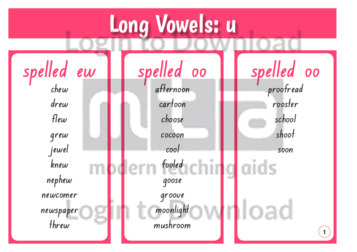 Long Vowels: u