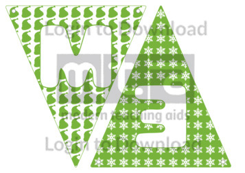 Christmas Letters Bunting: Light Green