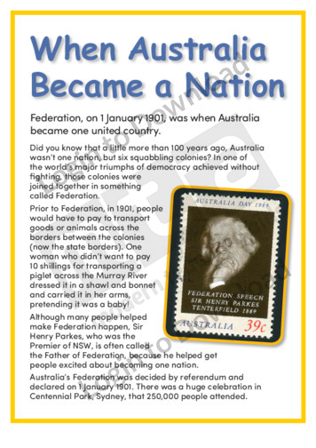 When Australia Became a Nation