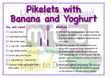 May Recipe: Pikelets with Banana and Yoghurt