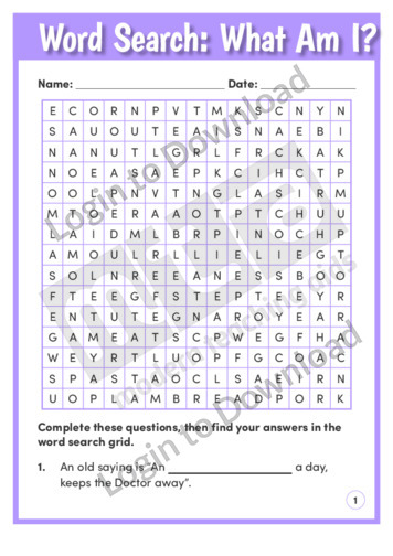 Word Search: What Am I? 1