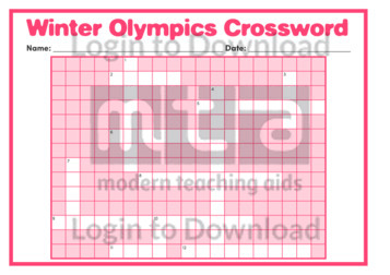 Lesson Zone AU Winter Olympics Crossword