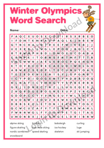 Winter Olympics Word Search