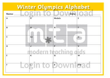 Winter Olympics Alphabet